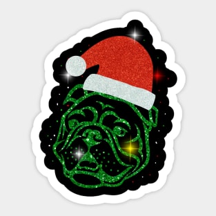 Christmas Santa Bulldog Sticker